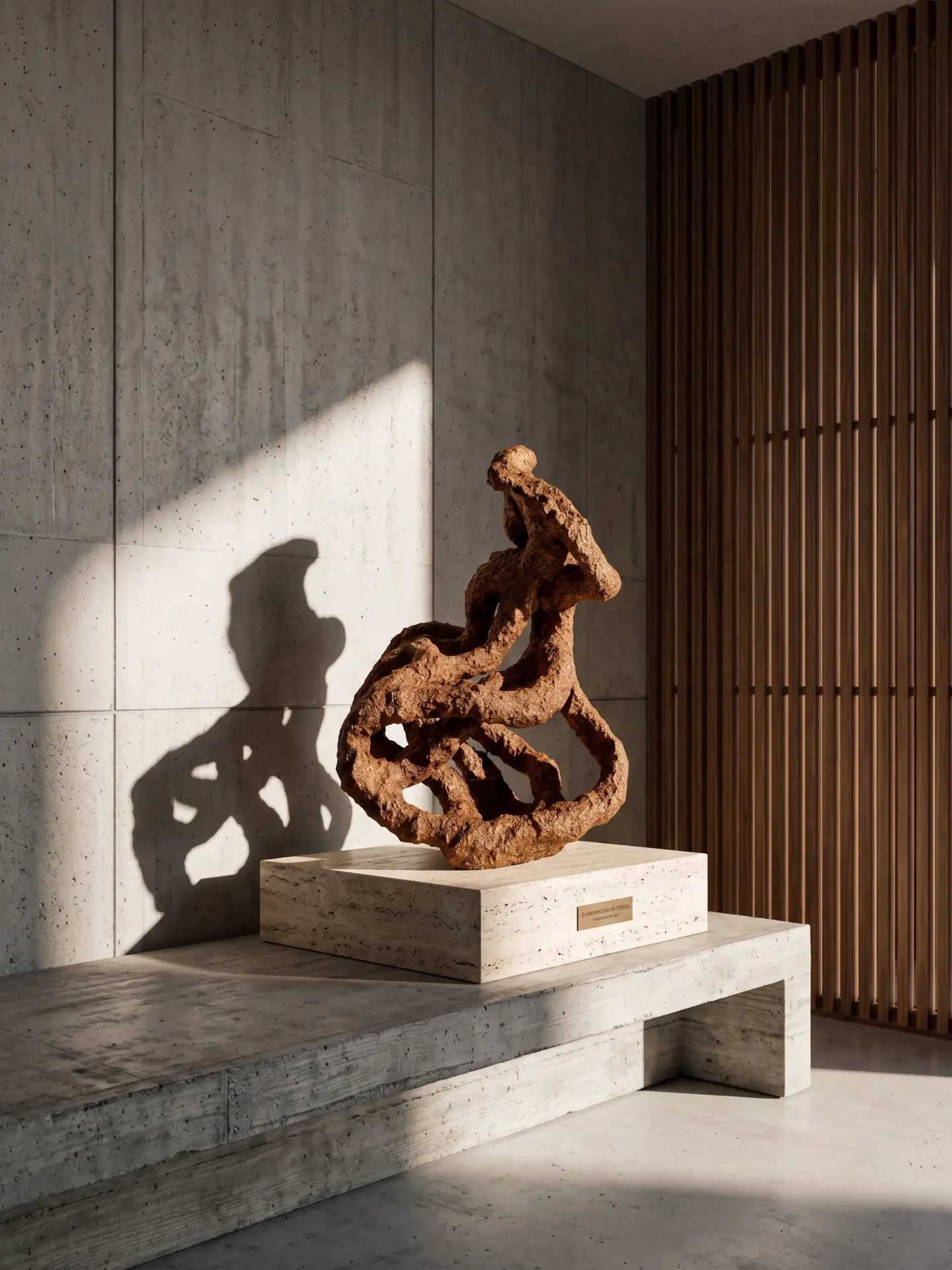 Escultura Veio II em sala de exposição